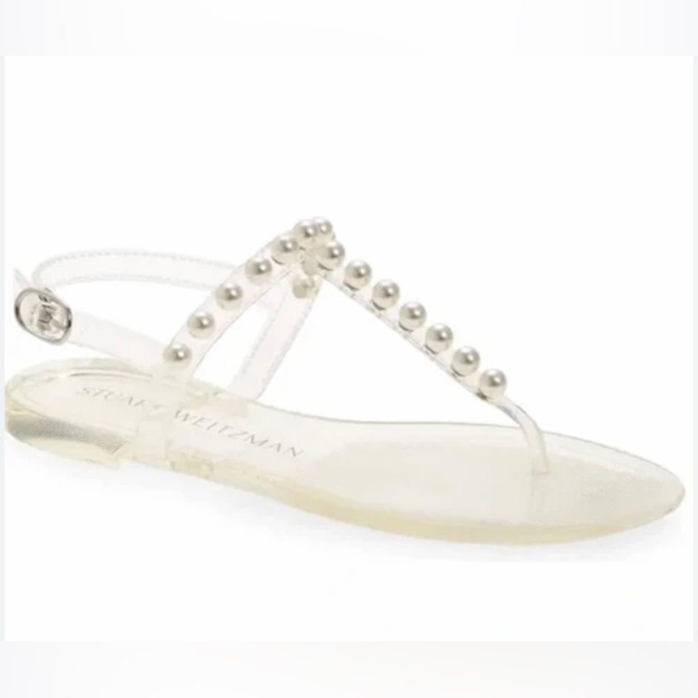 Stuart Weitzman Goldie Jelly Pearl Women's Clear Sandals